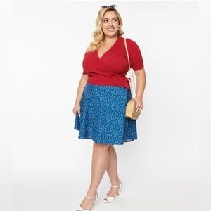 NWT XL Retrolicious Skirt Sailboats Fit & Flare Skater Retro Cotton